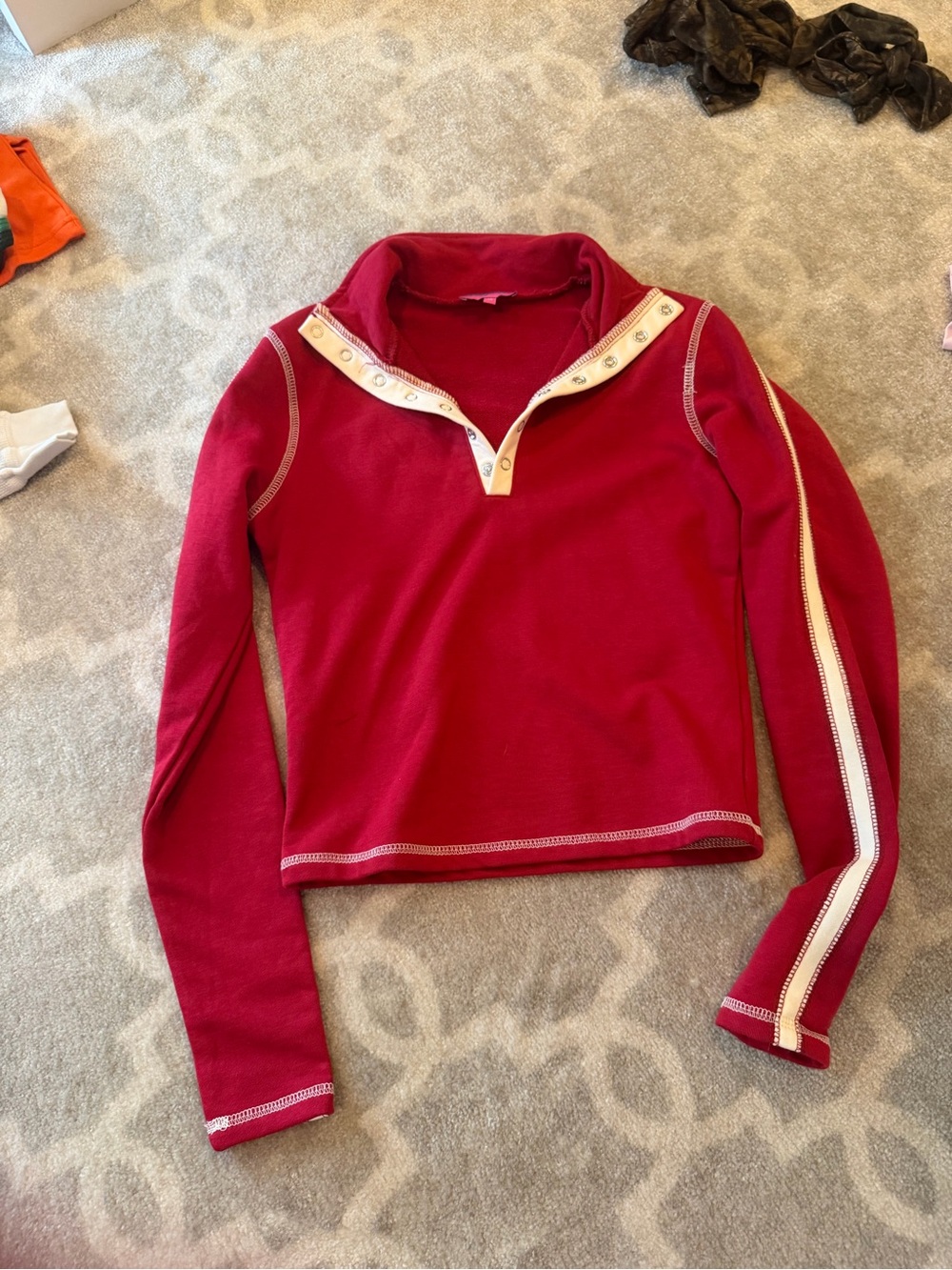 Edikted Red Pullover Top with Pink Brand Tag
